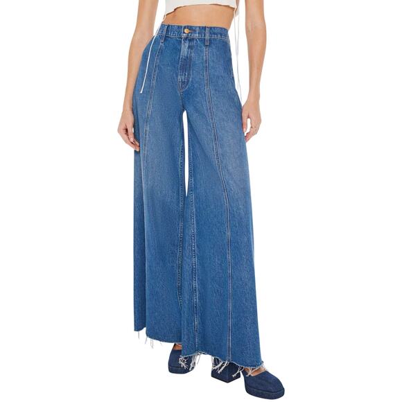 MOTHER Denim - Mother Jeans Women's Size 27 Snacks The Lunch Line Sneak Fray in Yummy Wide Leg